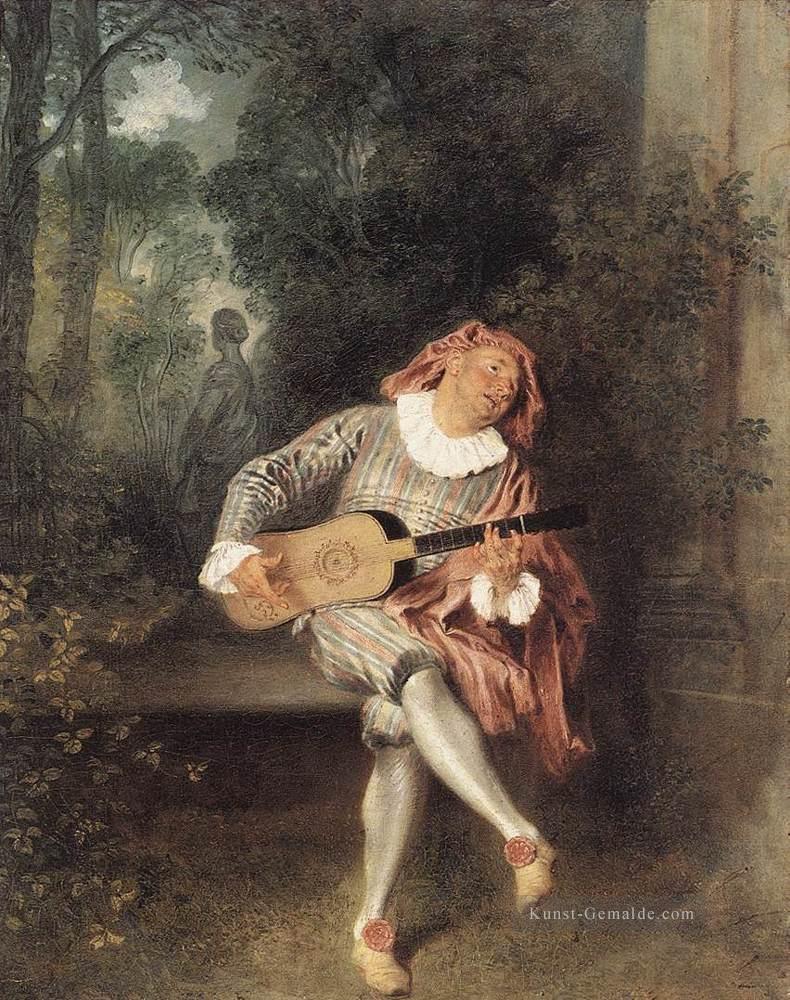 Mezzetin Jean Antoine Watteau Klassik Rokoko Ölgemälde